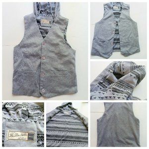 Fly By Night Mens Vest Hoodie Gray sweatshirt